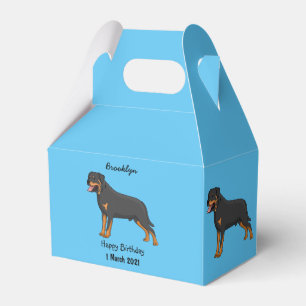 Caixinha De Lembrancinhas Ilustração de desenho animado de cão rottweiler