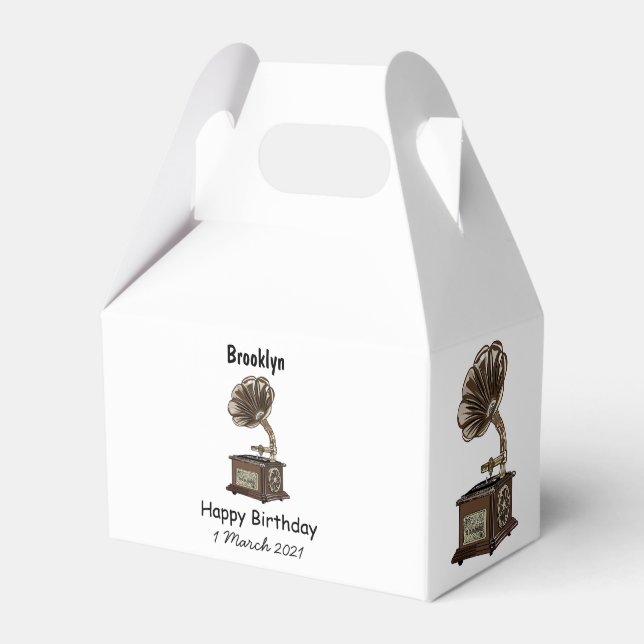 Caixinha De Lembrancinhas Ilustração de desenho animado girável (Frente)