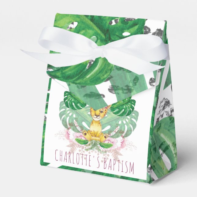Caixinha De Lembrancinhas Ilustração do Batismo Menino ou Leão de Aniversári (Frente)