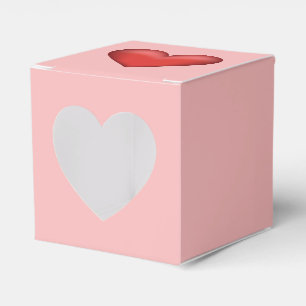 Caixinha De Lembrancinhas Ilustração Do Coração Vermelho Com Cor Rosa Es