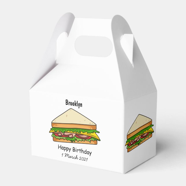 Caixinha De Lembrancinhas Imagem de desenhos em Sandwich (Frente)