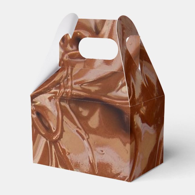Caixinha De Lembrancinhas Imagem de Textura de Chocolate Derretido (Frente)