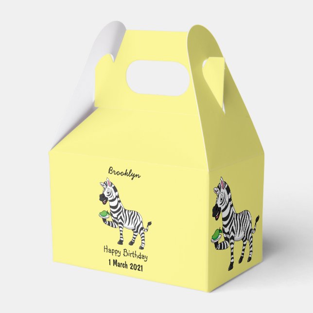 Caixinha De Lembrancinhas Imagem engraçada de desenho animado zebra (Frente)