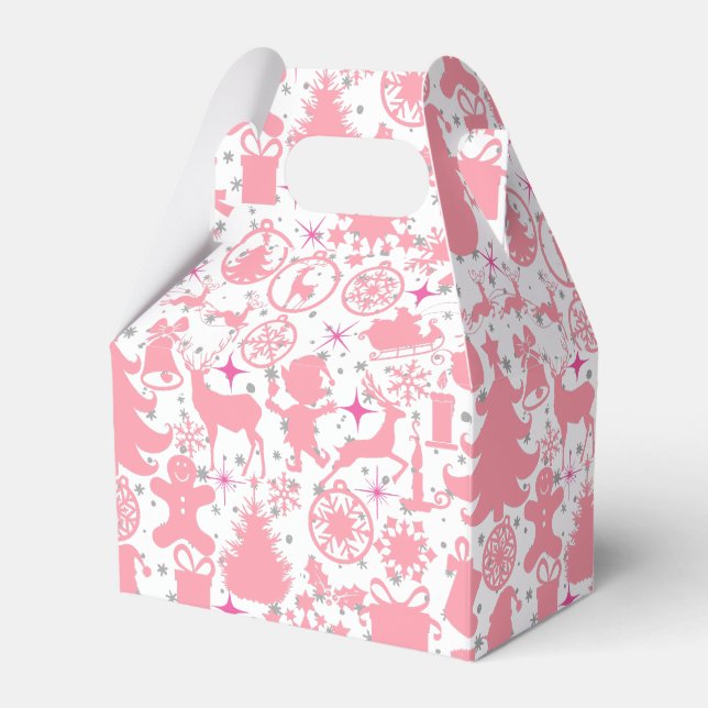 Caixinha De Lembrancinhas Imagens do Natal a Rosa (Frente)