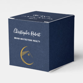 Caixinha De Lembrancinhas Imobiliário Azul Marinho Minimalista