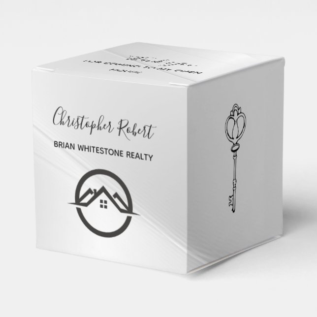 Caixinha De Lembrancinhas Imóveis Silver Elegante (Frente)