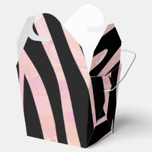 Caixinha De Lembrancinhas Impressão de Zebra Preta e Rosa