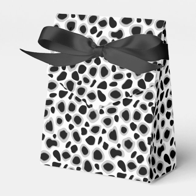 Caixinha De Lembrancinhas Impressão Leopardo - Preto e Branco (Frente)