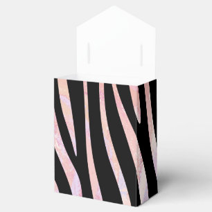 Caixinha De Lembrancinhas Impressão preto e cor-de-rosa da zebra