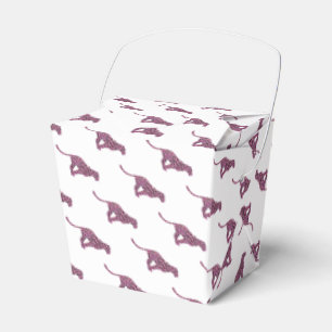 Caixinha De Lembrancinhas Impressão Siloette Preto-Leopardo e Rosa-Quente