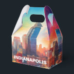 Caixinha De Lembrancinhas Indianapolis Skyline Abstrato Art<br><div class="desc">Adicione um toque moderno ao seu evento com esta caixa de favoritos com a arte da linha do horizonte de abstrato Indianapolis. Perfeito para casamentos,  festas ou presentes corporativos.</div>