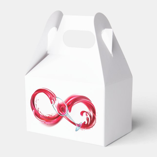 Caixinha De Lembrancinhas Infinidade com vinho tinto (Frente)