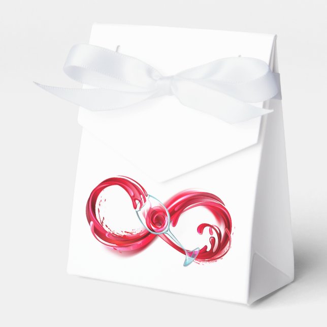 Caixinha De Lembrancinhas Infinidade com vinho tinto (Frente)