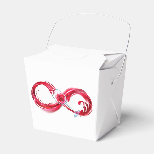 Caixinha De Lembrancinhas Infinidade com vinho tinto (Frente)