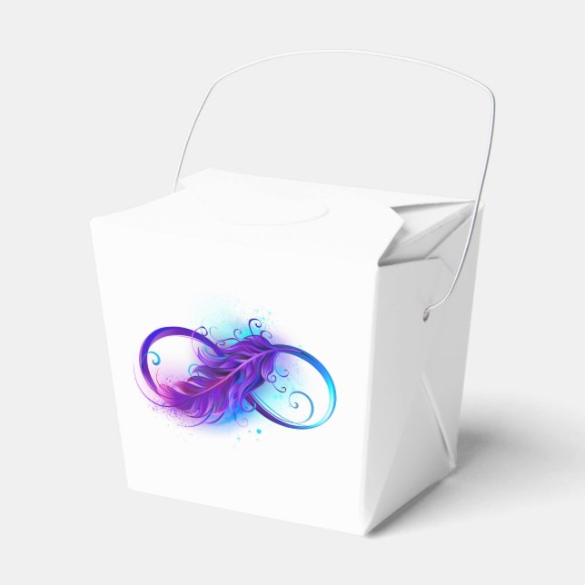 Caixinha De Lembrancinhas Infinito com Pena Roxa (Frente)