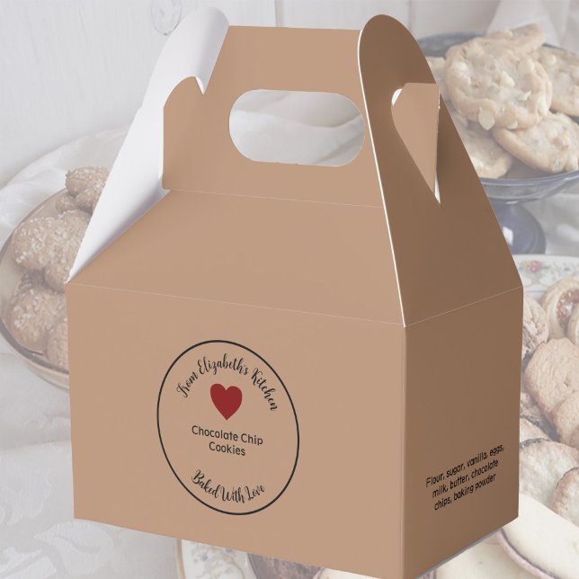 Caixinha De Lembrancinhas Ingredientes de bens cozidos caseiros Papel kraft  (Criador carregado)