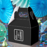 Caixinha De Lembrancinhas Iniciais Monogramadas Modernas | Preto e Branco<br><div class="desc">Design de monograma moderno personalizável, edite como quiser.</div>