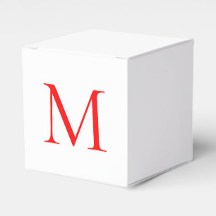 Caixinha De Lembrancinhas Initial letter red white monogrammed professional