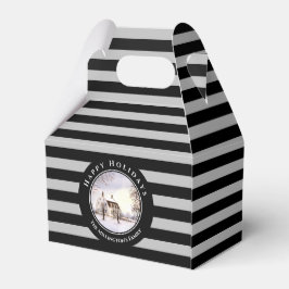 Caixinha De Lembrancinhas Inverno no Círculo da Cinza Negra de Natal em Nova