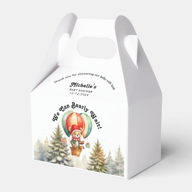 Caixinha De Lembrancinhas Inverno podemos esperar Chá de fraldas de Natal (Frente)