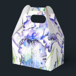 Caixinha De Lembrancinhas Iris Wedding Cake Favour Box Purple Blue Flowers<br><div class="desc">Blue Iris Watercolour painting Wedding Cake Favour Boxes,  Fully Customizable. Designed from one of my watercolour paintings.</div>