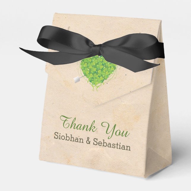Caixinha De Lembrancinhas Irish Wedding Shamrock Heart (Frente)