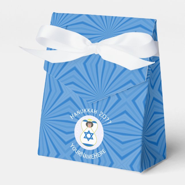 Caixinha De Lembrancinhas Israelense Angel Hanukkah Flag Personalizado Tent (Frente)