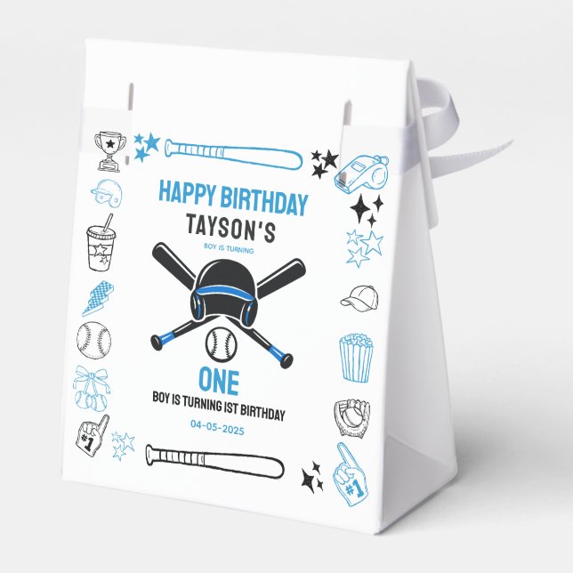 Caixinha De Lembrancinhas It’s Game Time Baseball 1st Birthday – Fun Kids  (Verso)