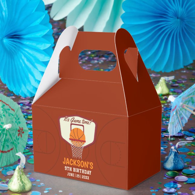 Caixinha De Lembrancinhas It's Game time! Fun Basketball theme Birthday Kids (Festa)