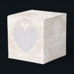 Caixinha De Lembrancinhas Ivory Grunge Distresse Damask<br><div class="desc">Caixa de cor damasco de marfim e vintage branco angustiado.</div>