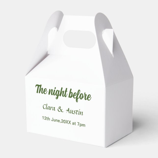 Caixinha De Lembrancinhas Jantar a noite antes do mínimo simples (Frente)