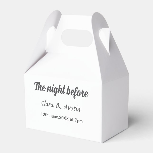 Caixinha De Lembrancinhas jantar de ensaio na noite anterior simples minimal (Frente)