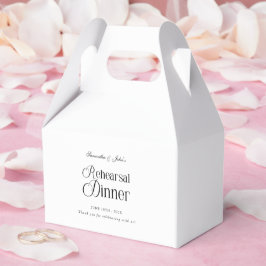 Caixinha De Lembrancinhas Jantar de Rehearsal Moderno e Elegante Obrigado