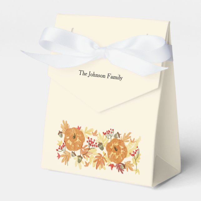 Caixinha De Lembrancinhas Janto Pumpkin de Ação de Graças (Frente)