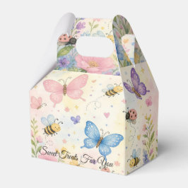 Caixinha De Lembrancinhas Jardim Caprichoso de Insetos Florais de Aquarela p