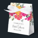 Caixinha De Lembrancinhas Jardim de Verão Colorido Chuveiro de Noiva Floral<br><div class="desc">Projeto floral brilhante e colorido de verão com flores de jardim cor-de-rosa,  pêssego e amarelo</div>