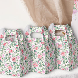 Caixinha De Lembrancinhas Jardim Floral de Vintagem Floral, Cor de Água, Ros