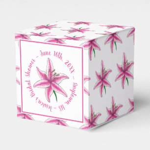 Caixinha De Lembrancinhas Jardim Floral do Chá de fraldas Branca, Lily Rosa,