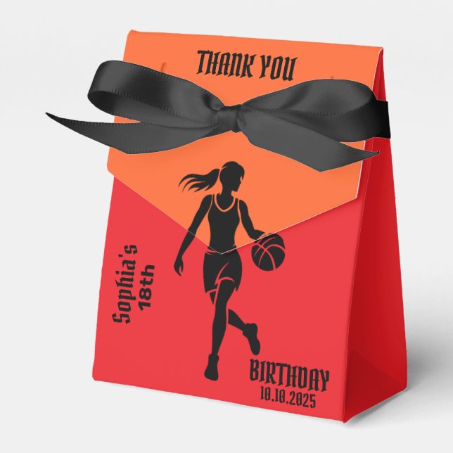 Caixinha De Lembrancinhas Jogadora de basquete, Equipe de basquete (Frente)