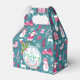 Caixinha De Lembrancinhas Joy Christmas Turquoise