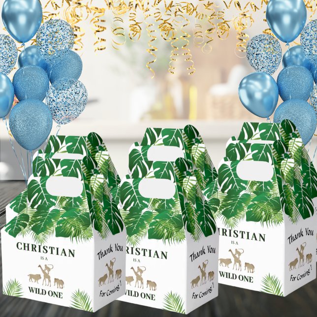 Caixinha De Lembrancinhas Jungle Safari Wild Um primeiro aniversario Obrigad (Criador carregado)