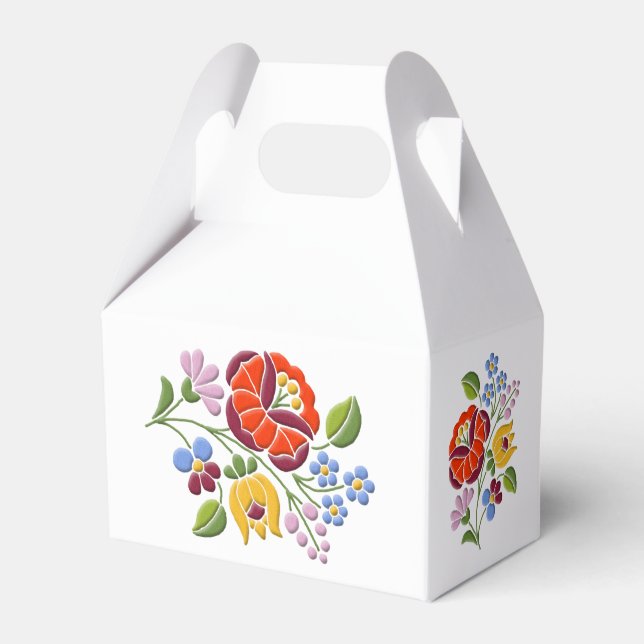 Caixinha De Lembrancinhas Kalocsa Embroiderme - Motif húngaro de arte popula (Frente)