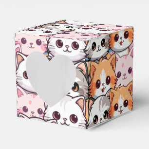 Caixinha De Lembrancinhas Kawaii Cat feline Kitten rosto rabisco impressão