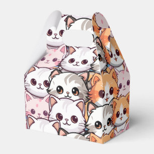 Caixinha De Lembrancinhas Kawaii Cat feline Kitten rosto rabisco impressão