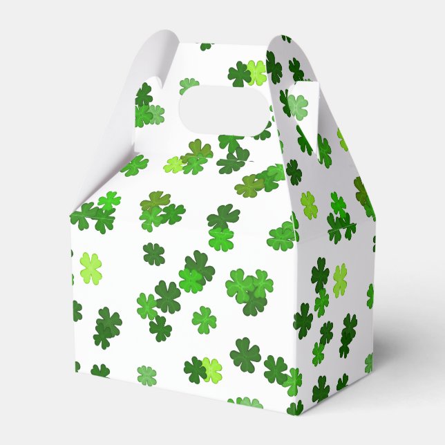 Caixinha De Lembrancinhas Kelly Green "Shamrocks Caindo" (Frente)