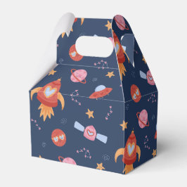 Caixinha De Lembrancinhas Kids Space Pattern with Rockets & Planets