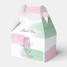 Caixinha De Lembrancinhas King Protea Watercolor Wedding