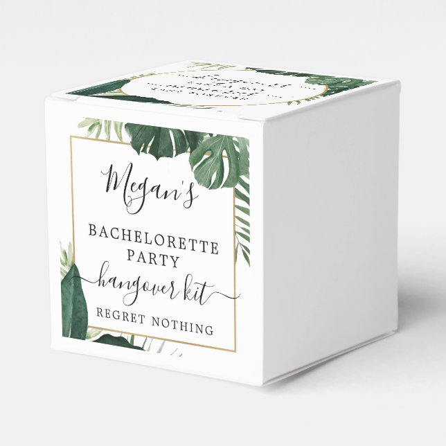 Caixinha De Lembrancinhas Kit de Sobrevivência de Festa de solteira Tropical (Frente)