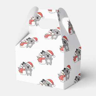 Caixinha De Lembrancinhas Koala With Snowman In Winter For Christmas Favor B