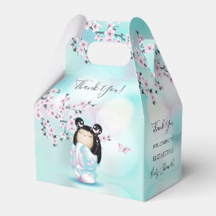 Caixinha De Lembrancinhas Kokeshi Doll Cherry Blossom CHÁ DE FRALDAS